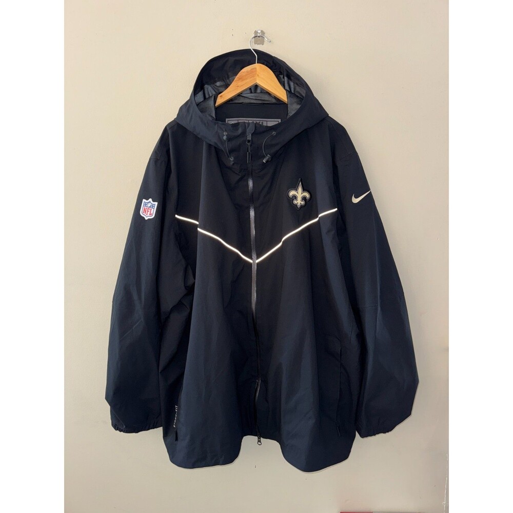 Nike NFL New Orleans Saints Team Issue PE Storm-FIT Sideline Rain Jacket Men 4XL